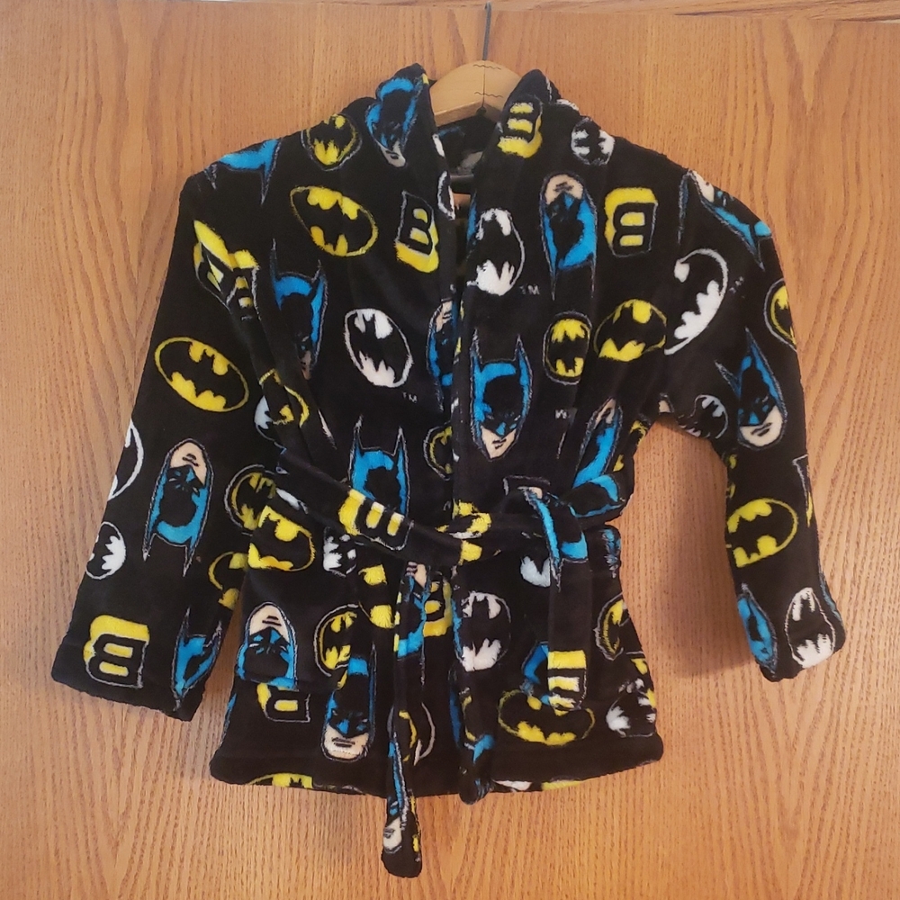 DC Comics Batman Fleece Robe with Tie Belt Sz 4/5